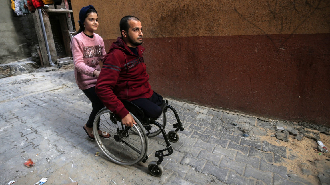 Gaza man lost legs in raid [AFP/Getty]