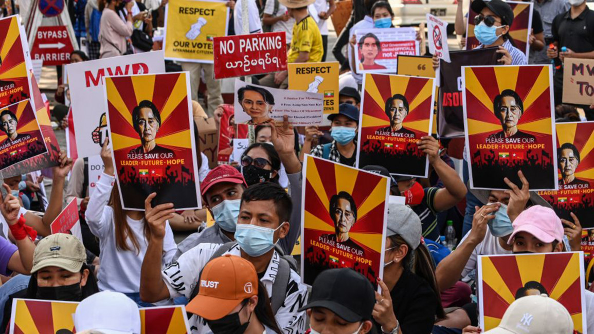 Myanmar protests [Getty]