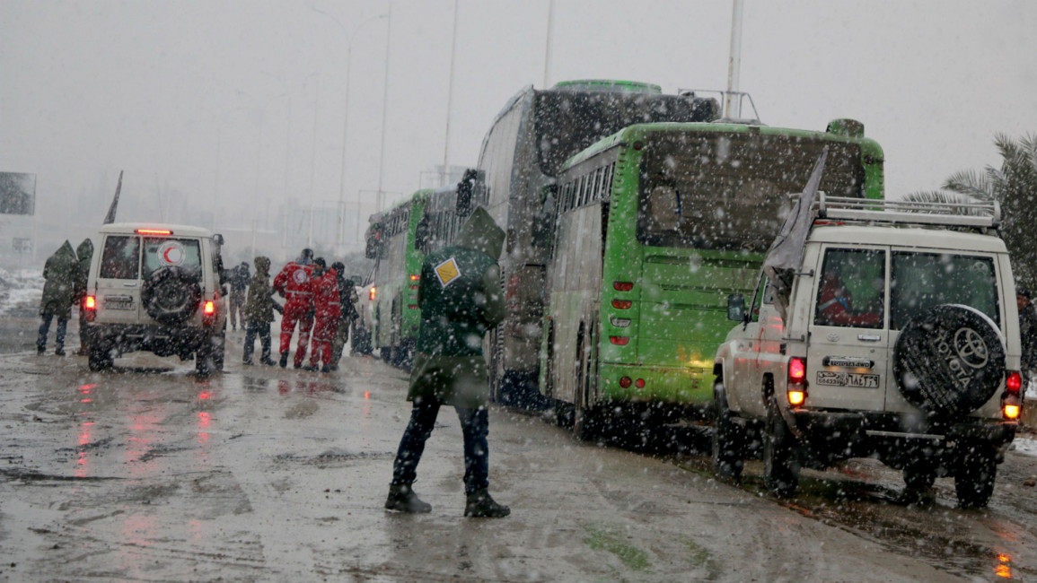 Aleppo evacuation in snowstorm [Anadolu]