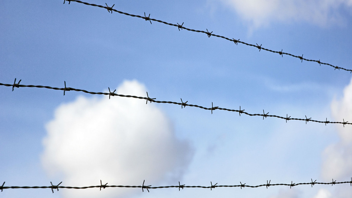 barbed wire English