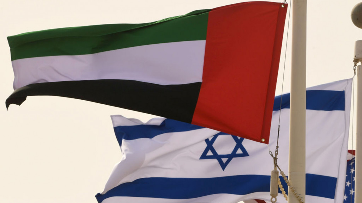 Israel UAE flags [Getty]
