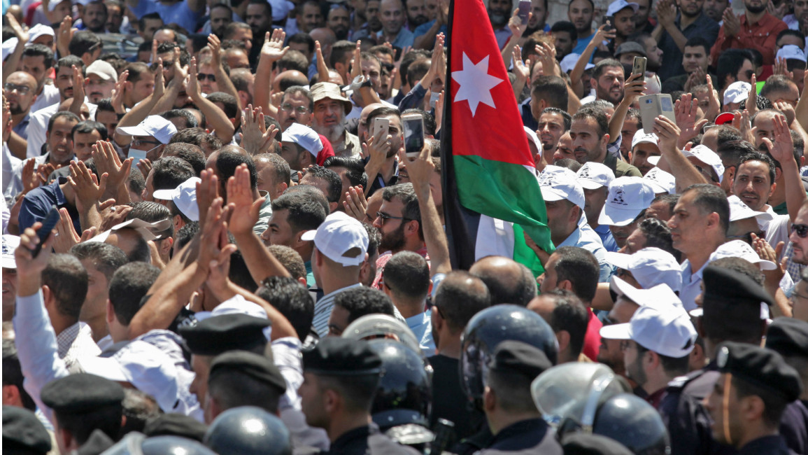 Jordanian teachers protests -- AFP