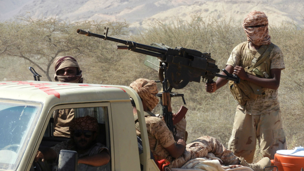 Yemeni fighters loyal to the Saudi backed government
