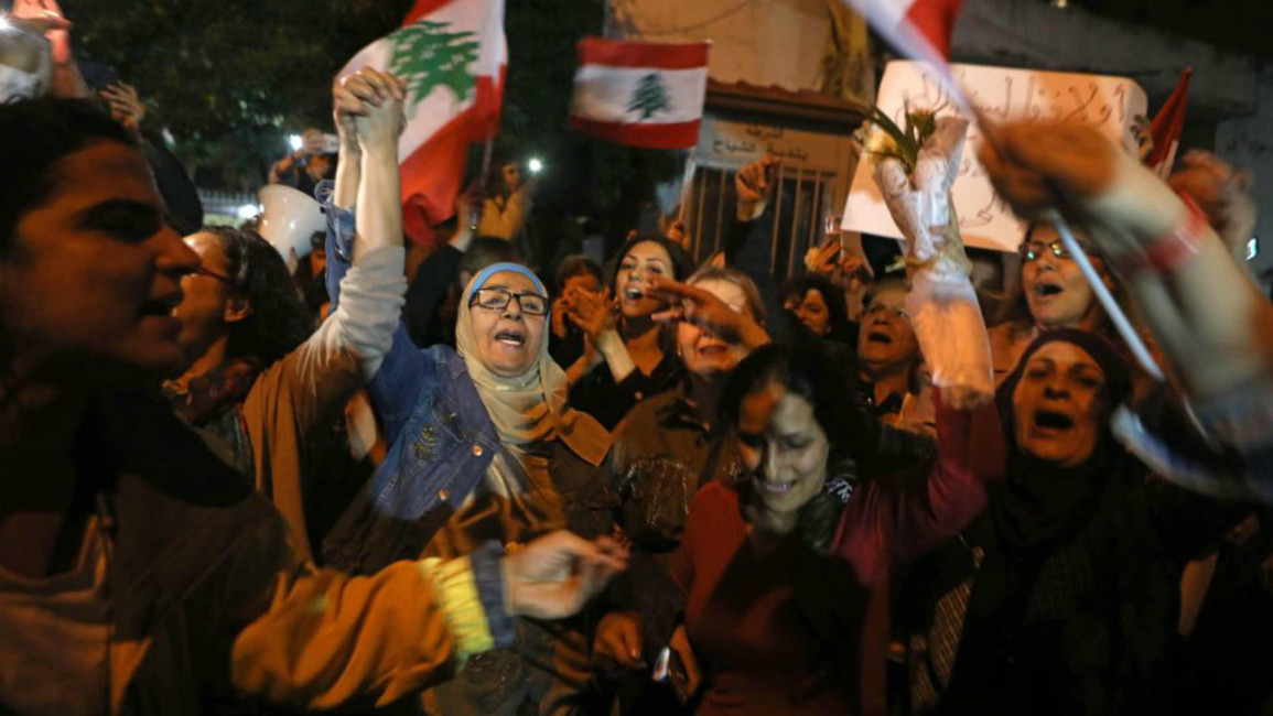 Lebanese women protest - AFP