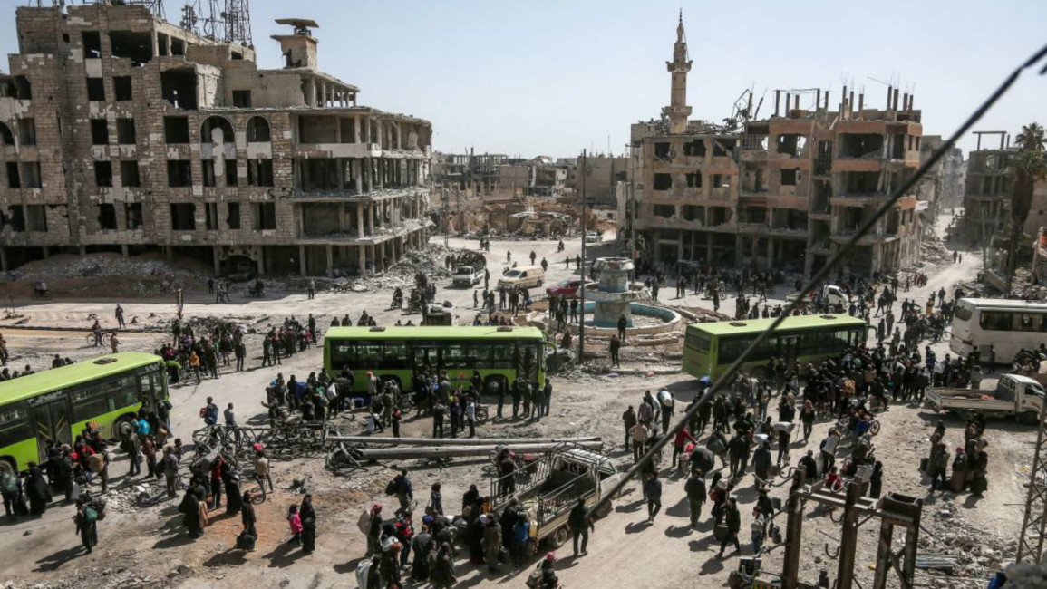 Ghouta Syria evacuations - AFP