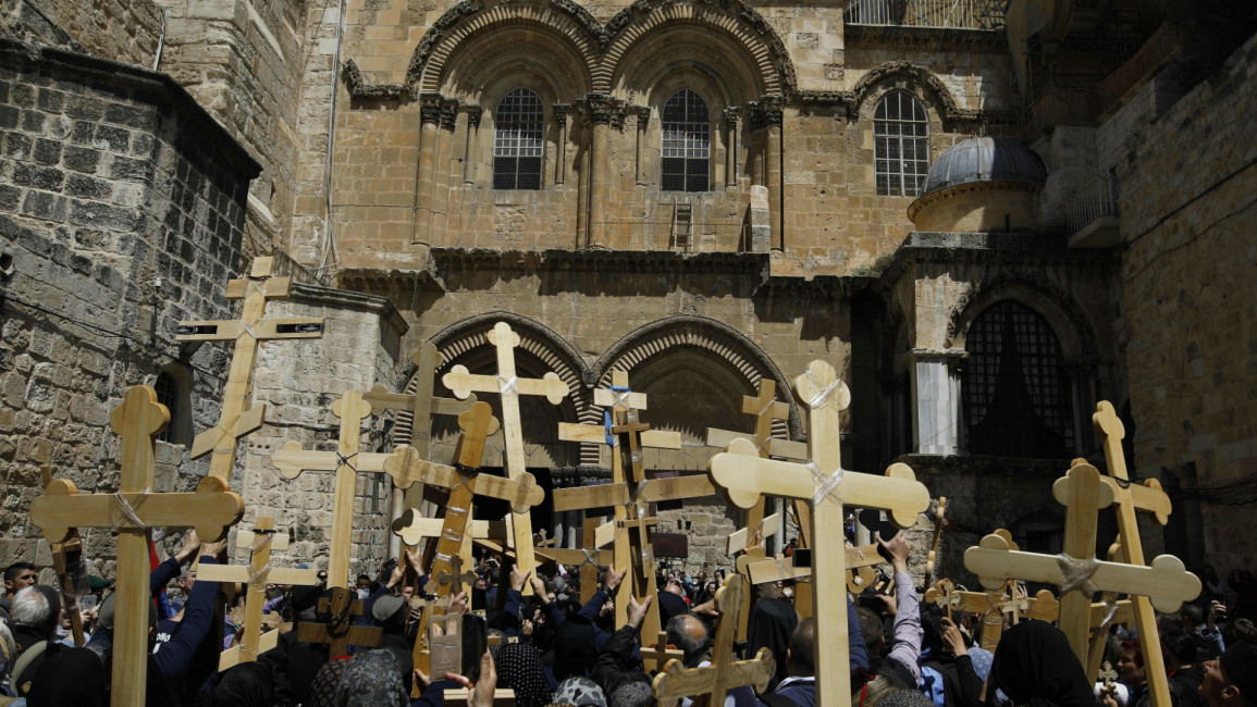 Holy Sepulchre Jerusalem CHristian pilgrims - Getty