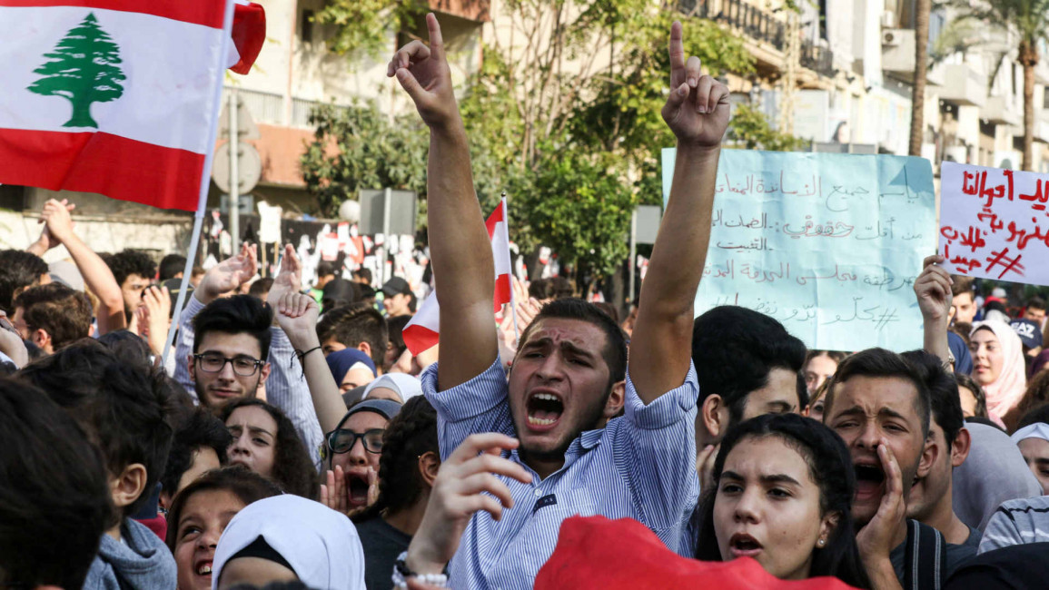 Lebanon student protests - Getty