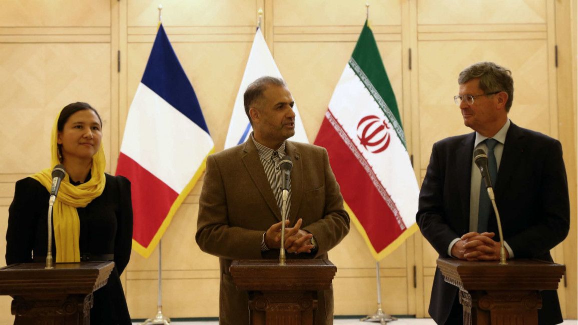 hilippe Bonnecarrere (R),president of France-Iran Friendship Group