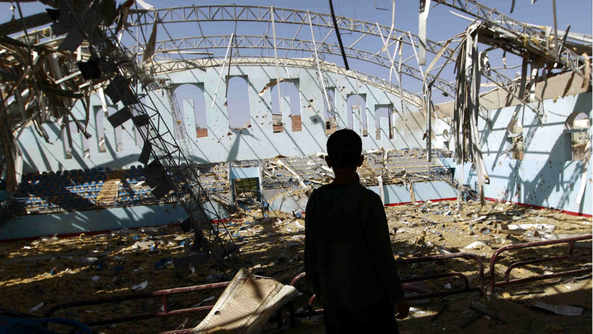 Sanaa bomb damage AFP