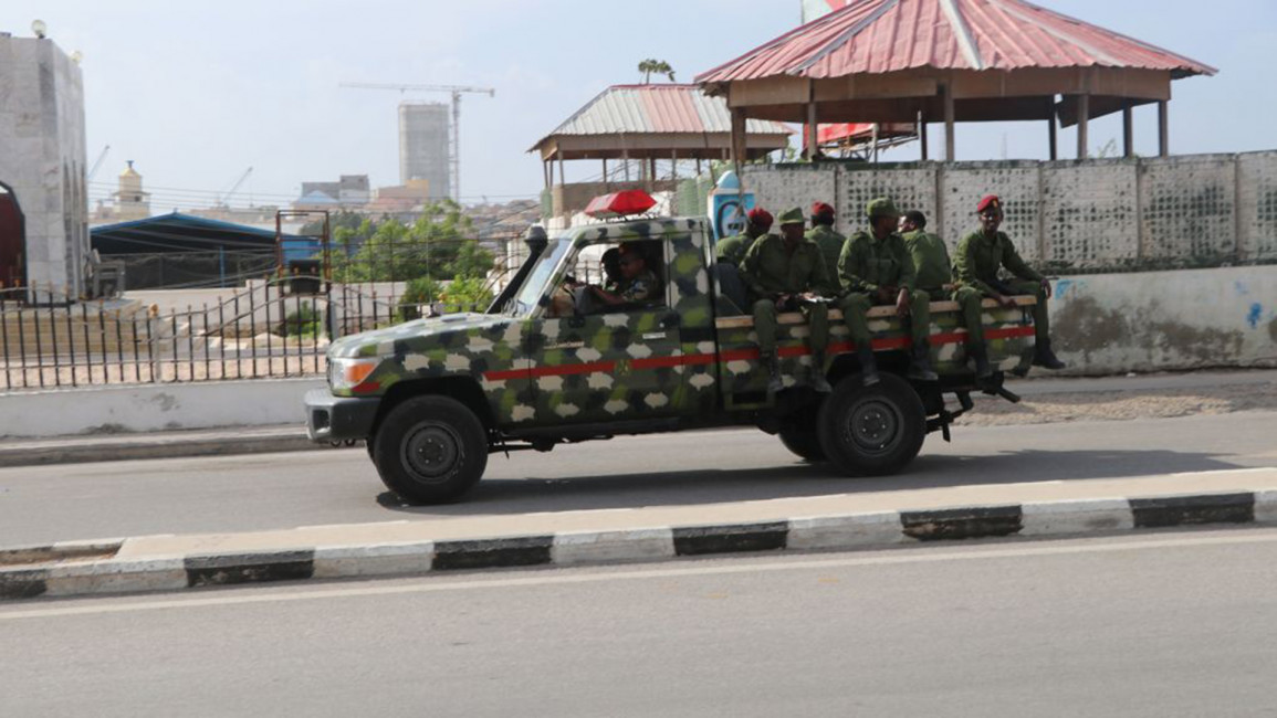 Somali government soldiers on a Military vehicle[Getty]