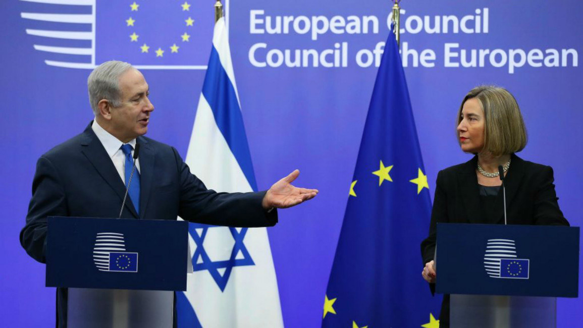Netanyahu and Mogherini - Anadolu