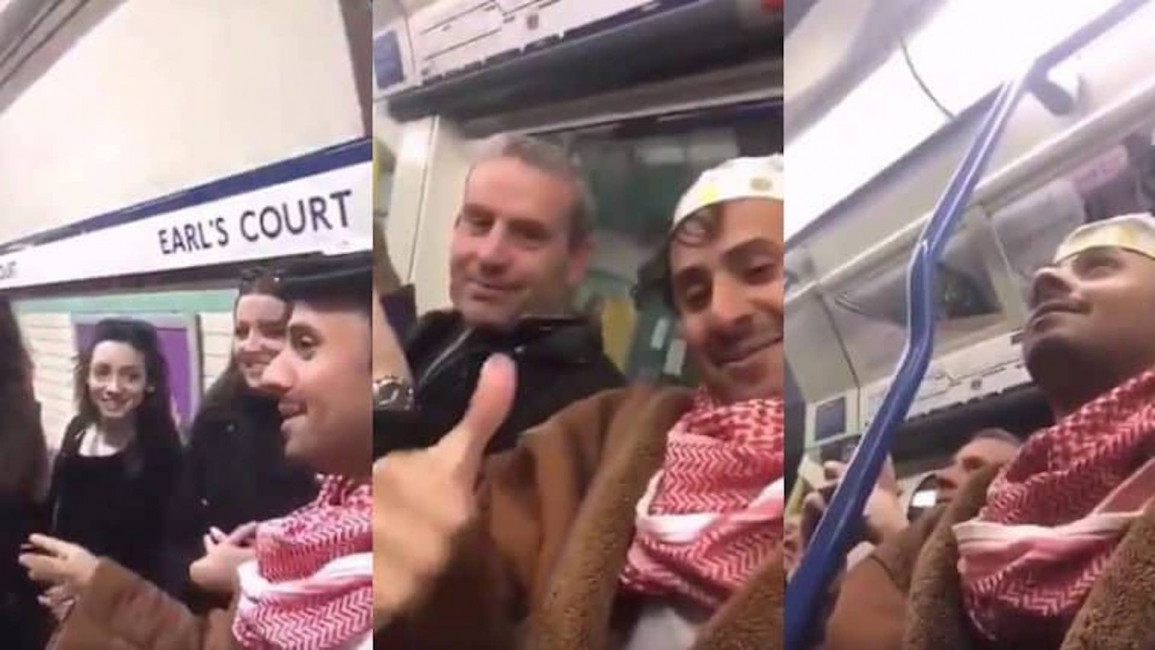 Saudi crazy man on London Tube TWITTER
