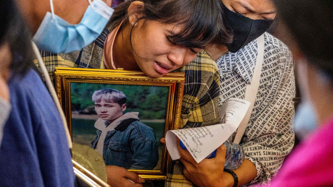myanmar funeral [STR/AFP]