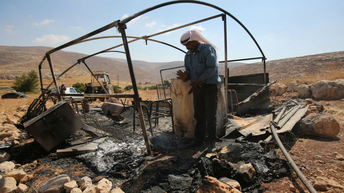 Bedouin tent torched West Bank AFP