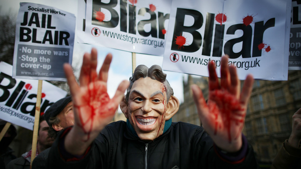 Blair protest Chilcot - Getty