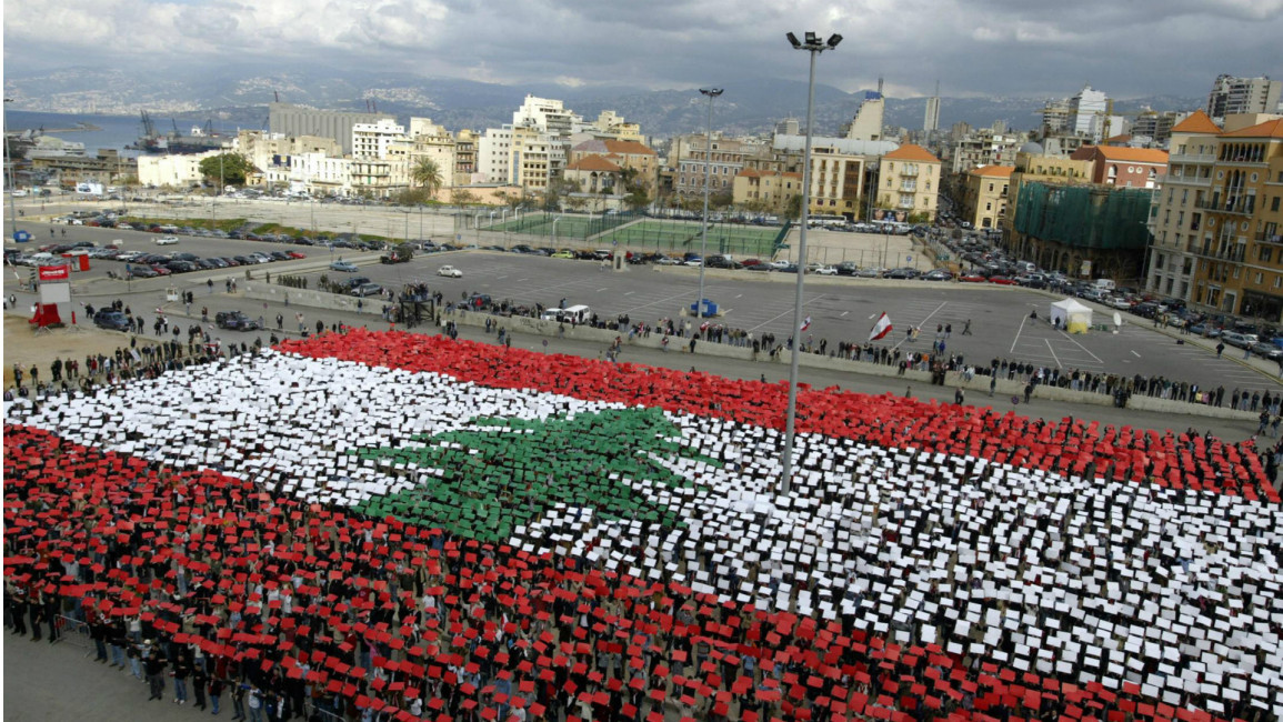 Lebanese human flag