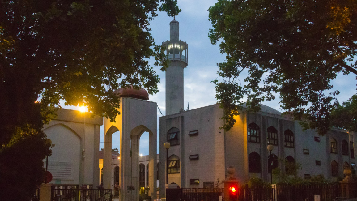Dawn breaks over the London Central Mosque. [Getty]