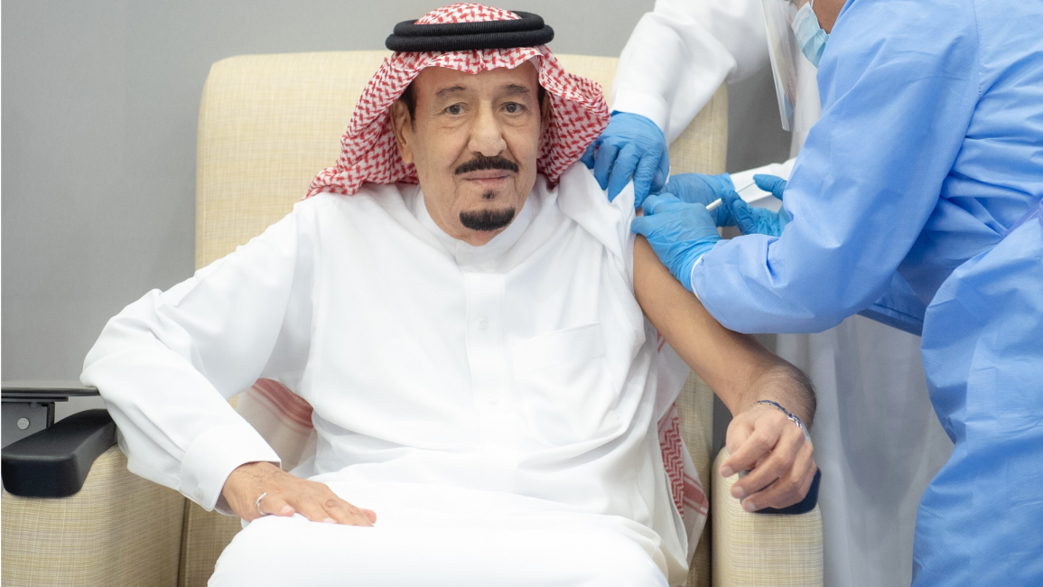 saudi king covid vaccine getty
