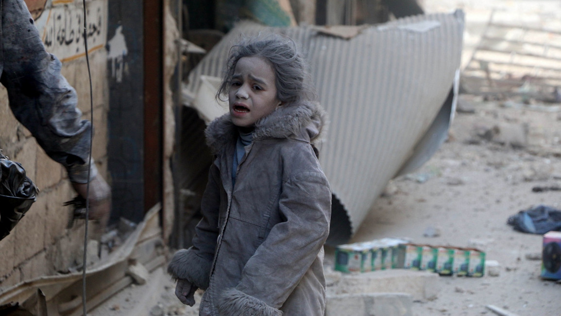 Aleppo girl airstrikes Anadolu