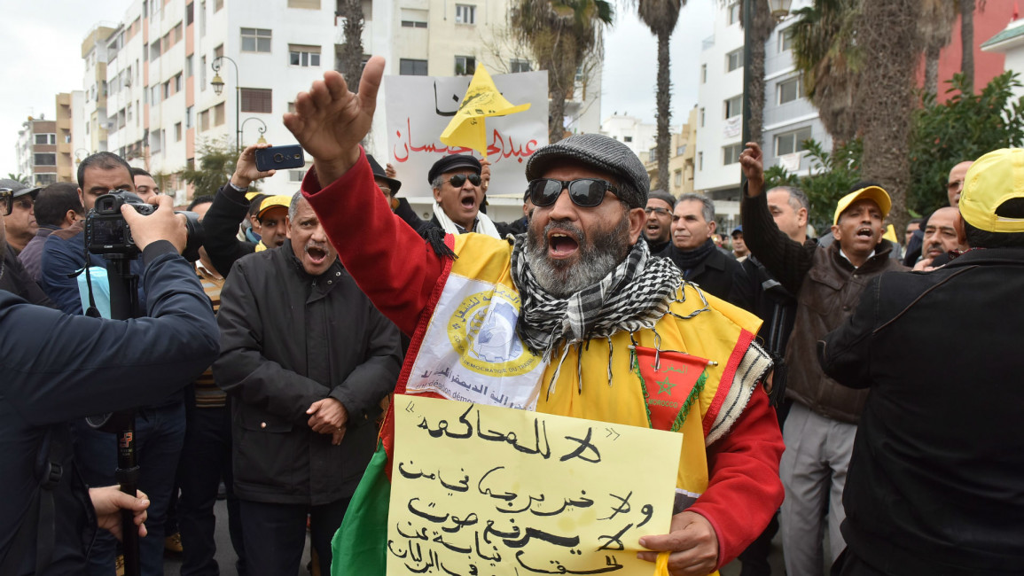 Morocco journalist protest ANADOLU