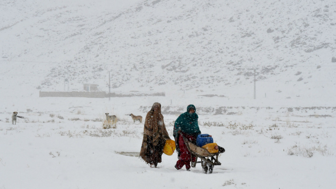 Women in snow-covered Quetta, Pakistan [Getty]