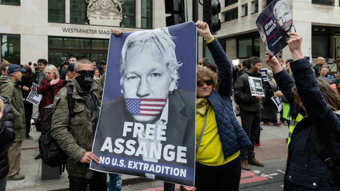 Assange protest - getty