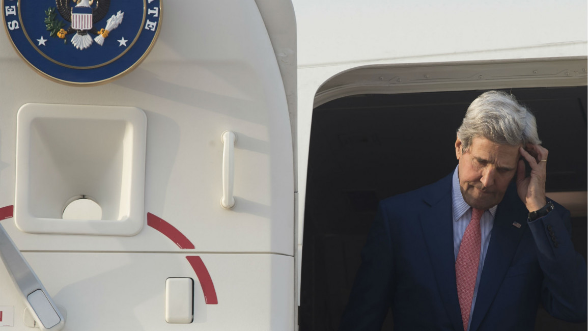 John Kerry lands in Abu Dhabi
