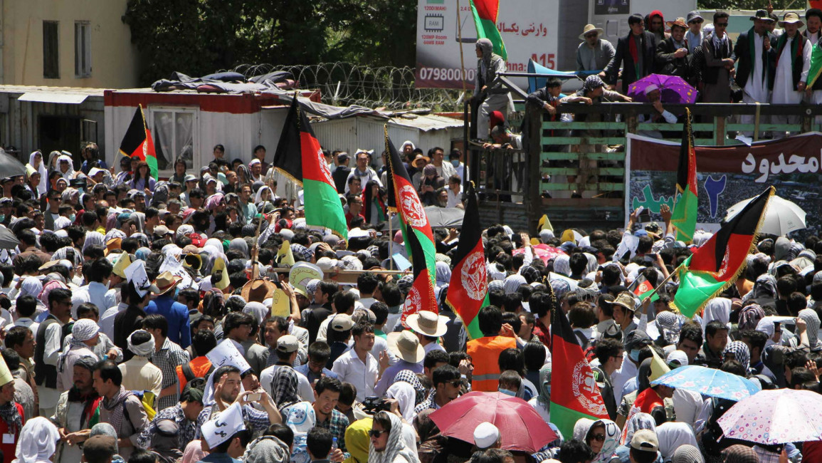 Hazara demonstration Kabul ANADOLU