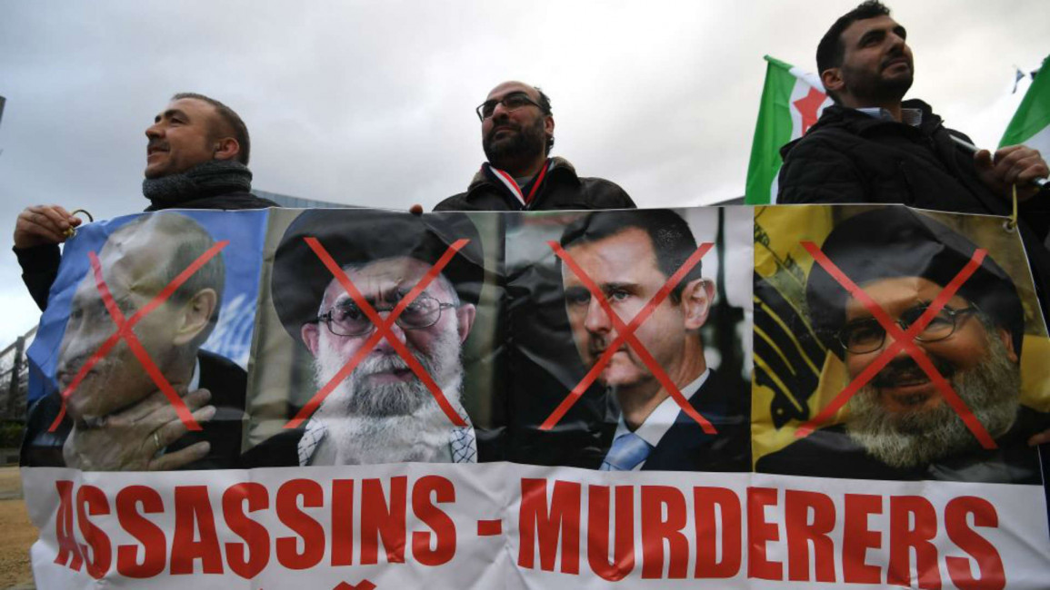 Iran- Assad protest - AFP