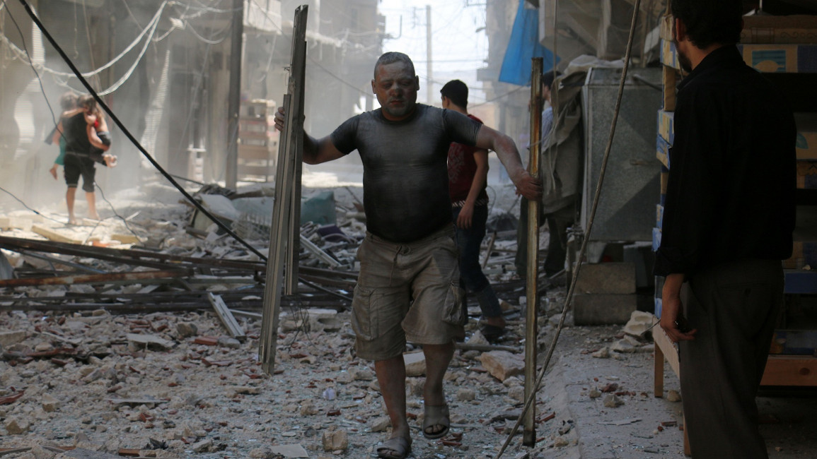 Aleppo strikes - AFP