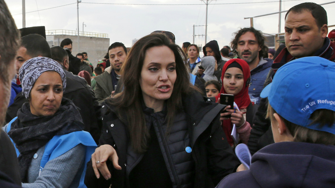 Angelina Jolie visits refugee camp in Jordan (Getty)