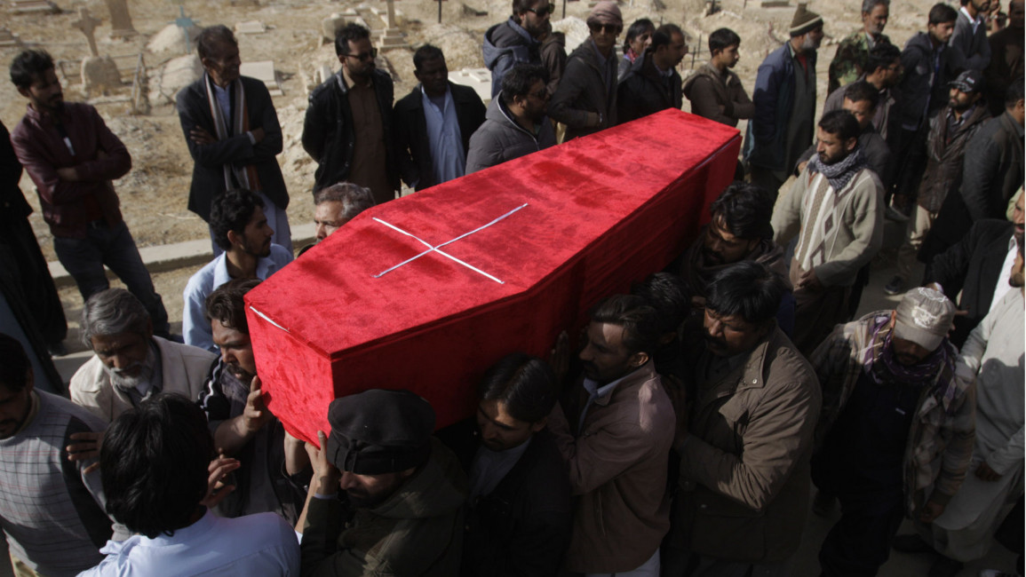 pakistan church funeral suicide attack GETTY