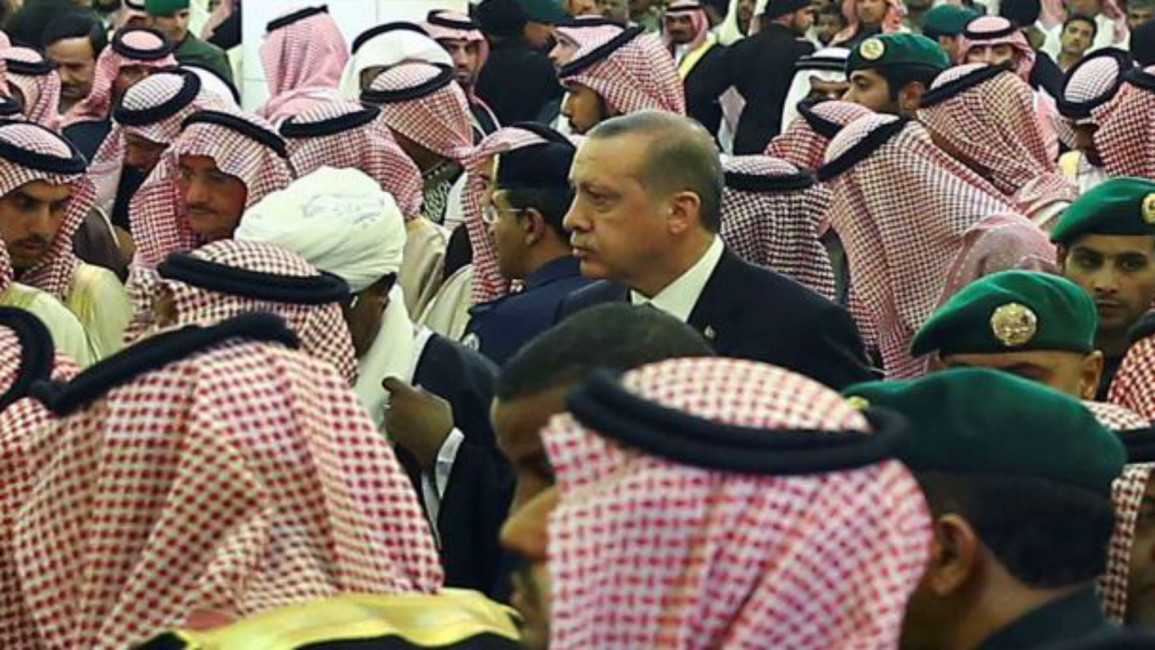 Erdogan at Abdullah's funeral