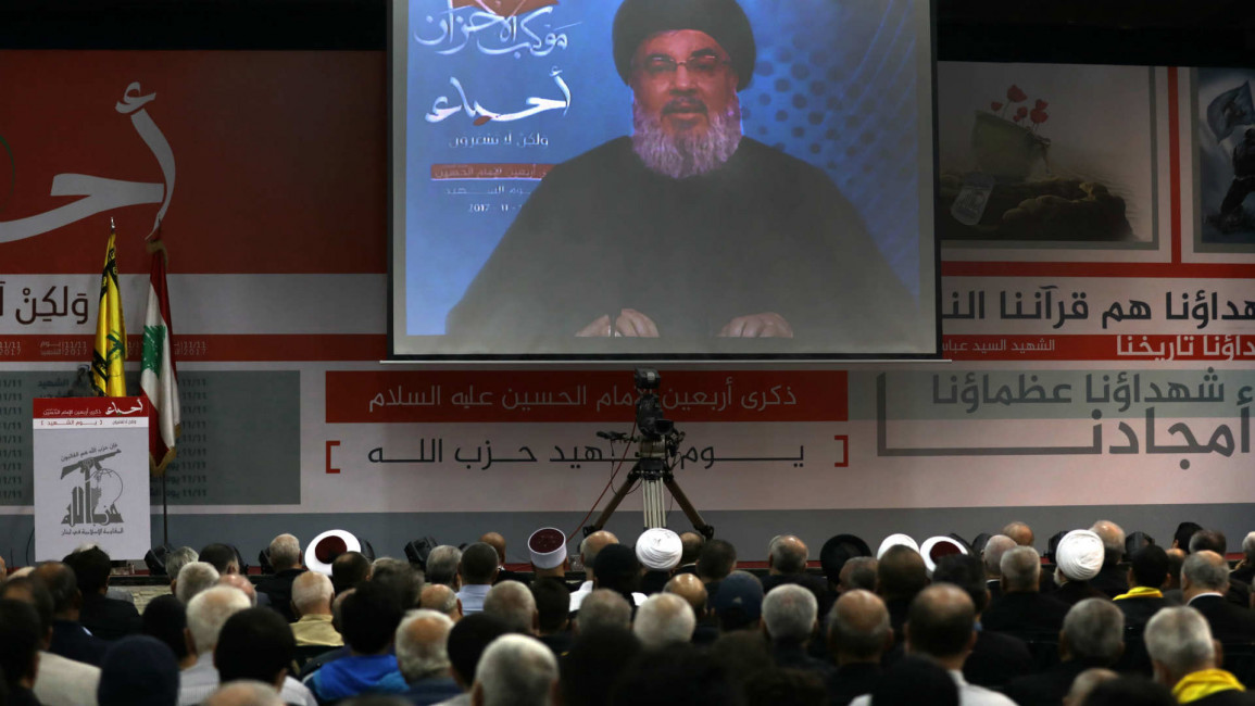 Nasrallah during a televised address