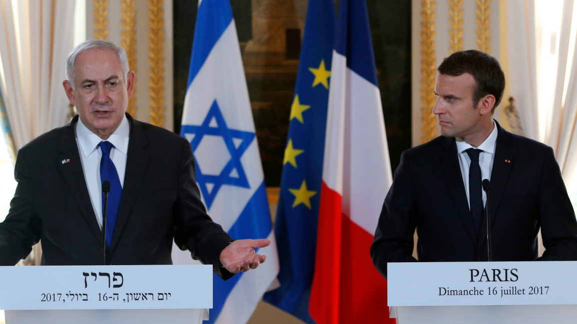 Macron Netanyahu -- AFP