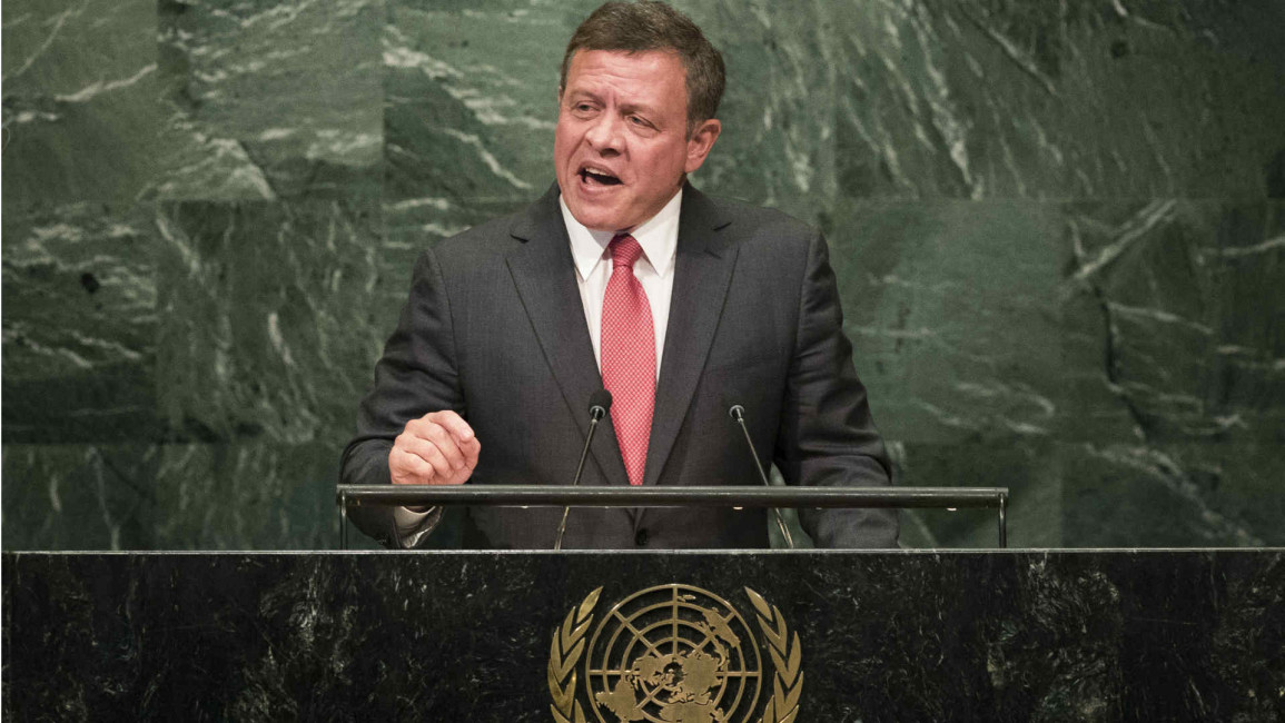 King Abdullah II addressing the UN General Assembly