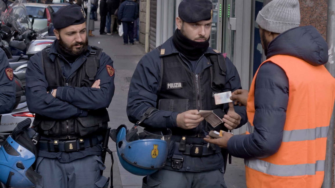 Anti-terrorism police checking papers in Rome