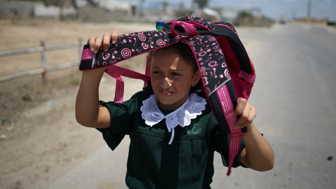 Palestinian schoolgirl -- AFP