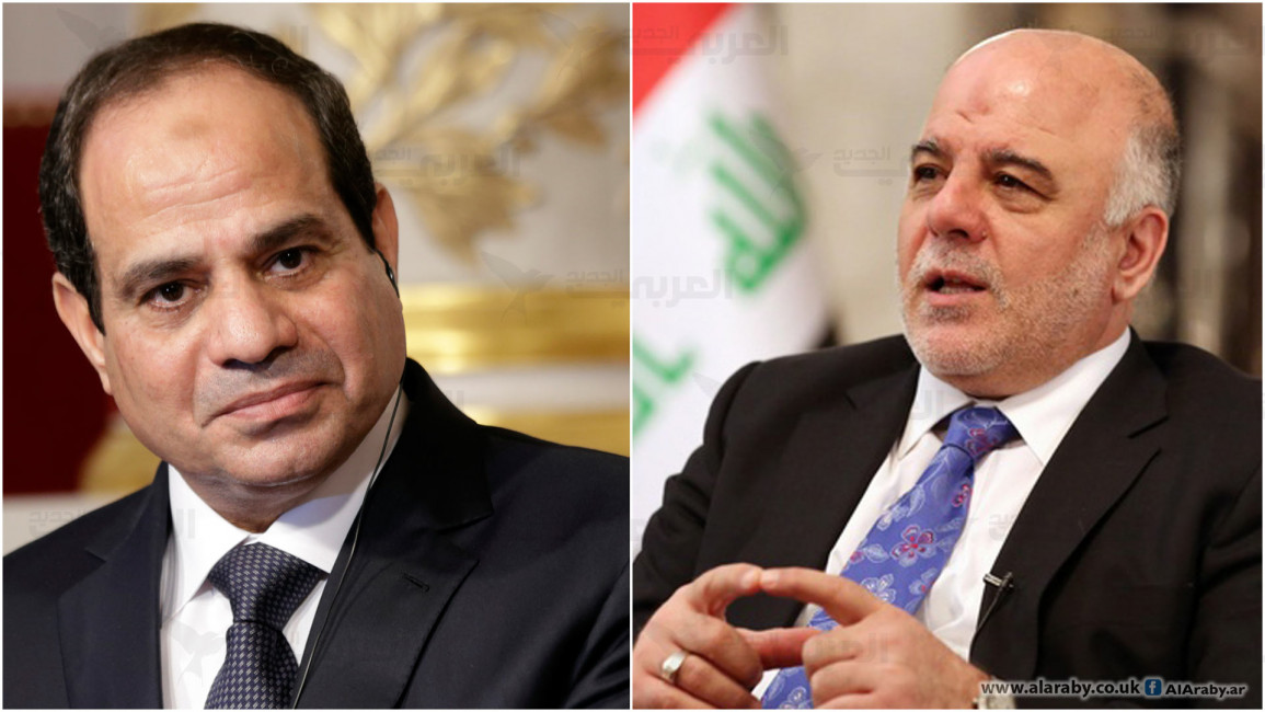 الرئيس عبد الفتاح السيسي ورئيس الوزراء العراقي حيدر العبادي