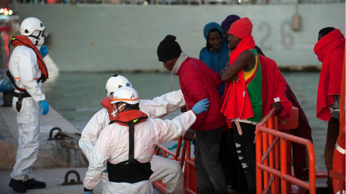 Migrants rescued by Spanish coast guard