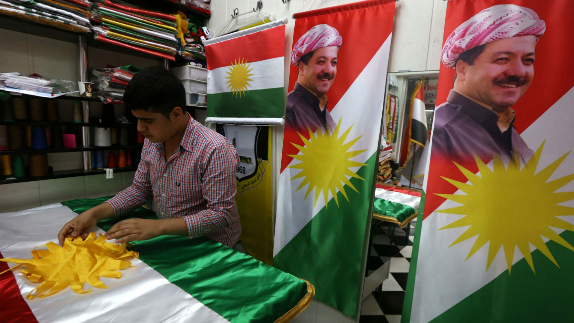 Masoud Barzani flags AFP