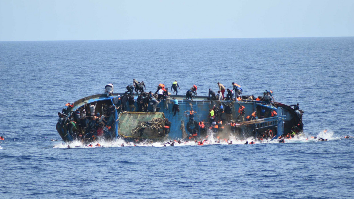 Migrant boat in the Mediterranean [Anadolu]
