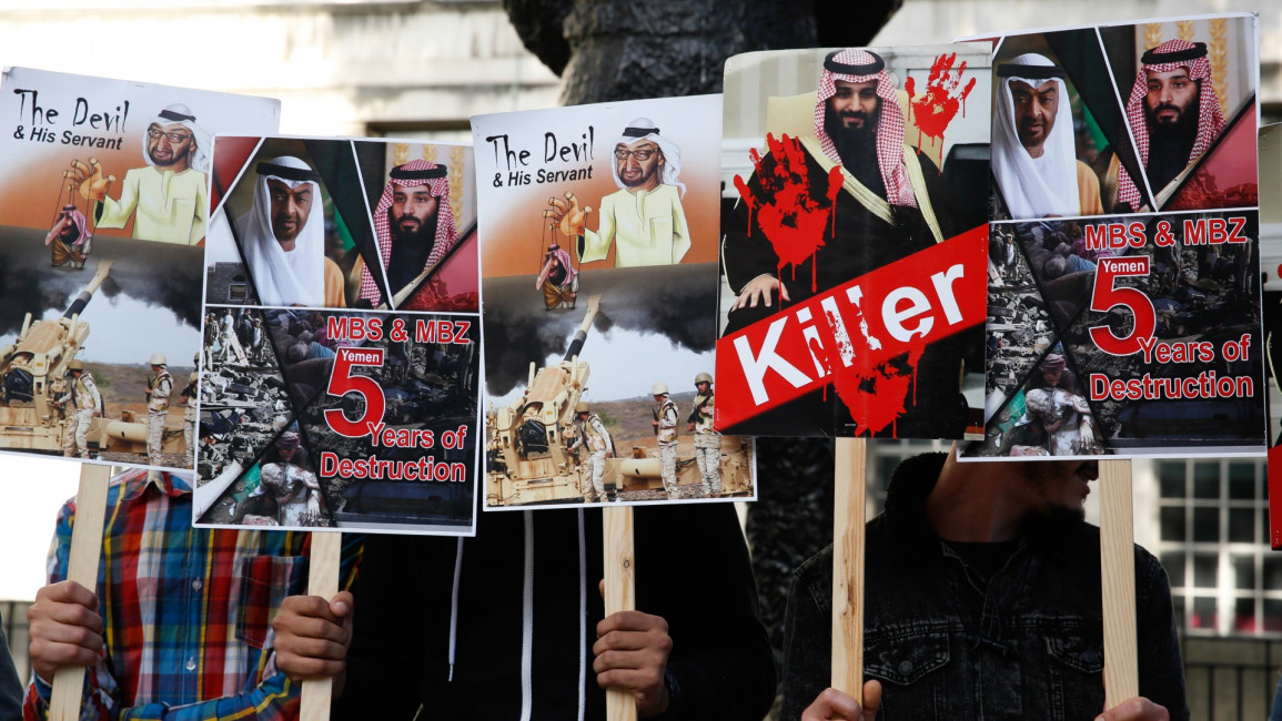 yemen saudi protest london getty