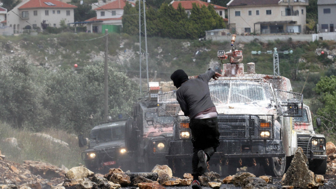 palestine palestinian stone throwing nablus anadolu