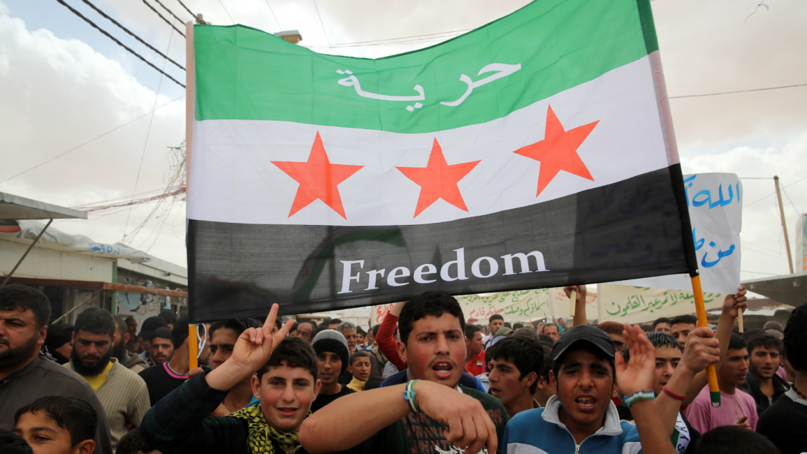Syria protest al-Zaatari ANADOLU 