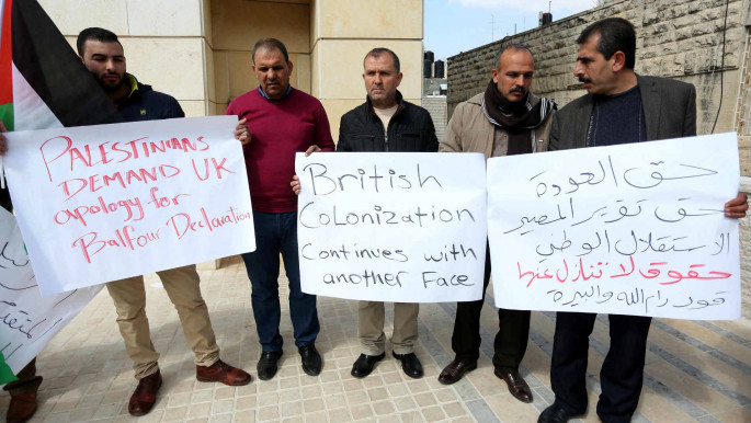 Protest Ramallah Balfour Anadolu