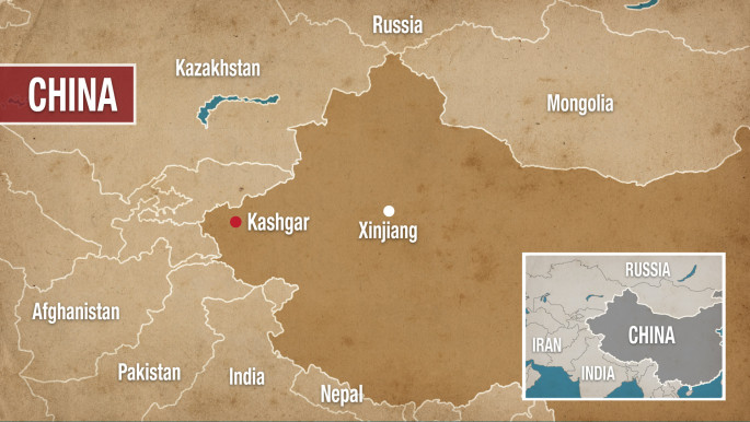 Xinjiang's geographical location within China [The New Arab]
