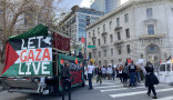Protesters in San Francisco demonstrate against Israel's military assault on Gaza. [Brooke Anderson/The New Arab]